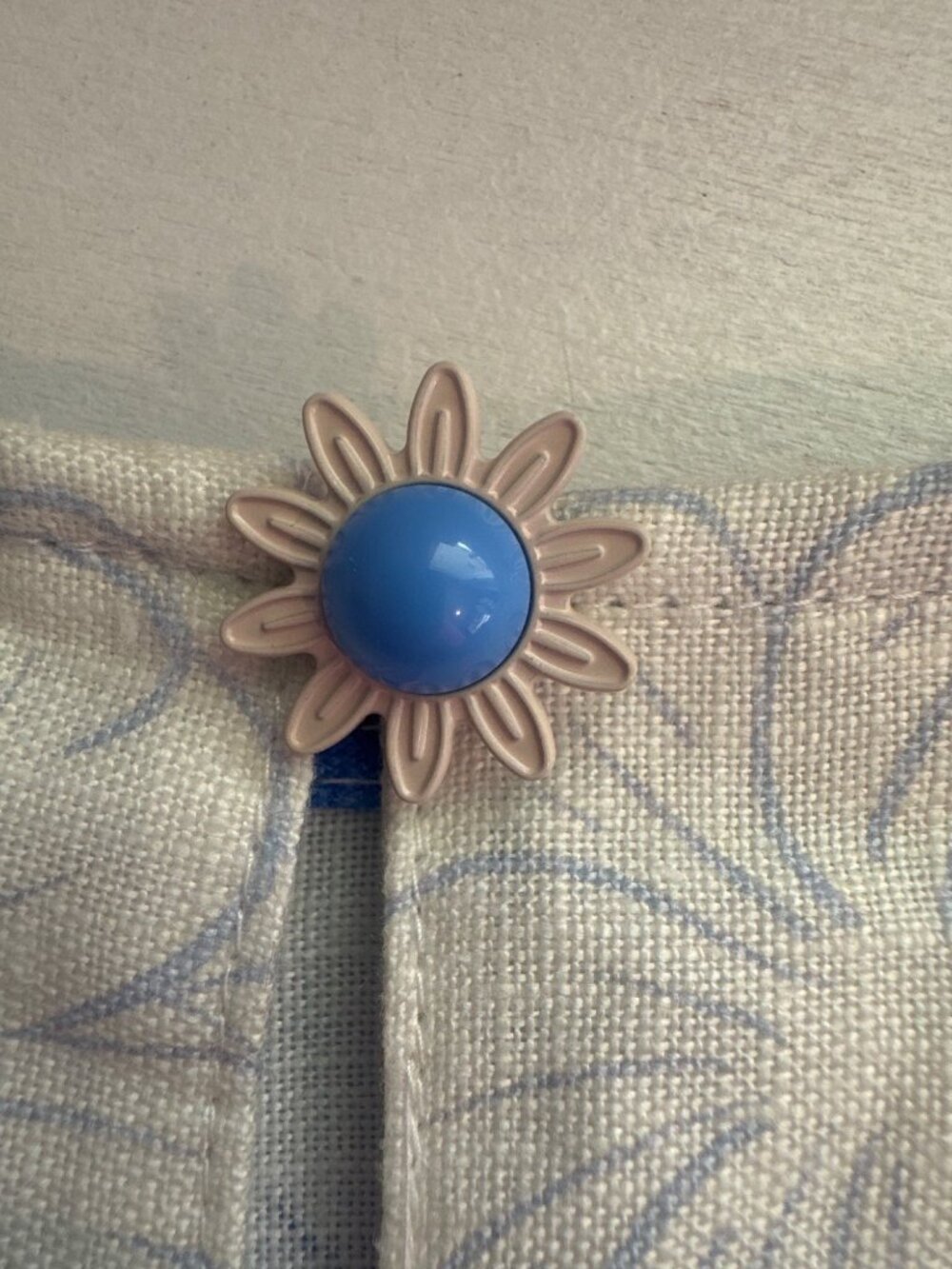 Farm Rio Women Top Sz L Blue/White Flower Stripes Crop Top Linen Floral Boho NWT - Picture 11 of 16